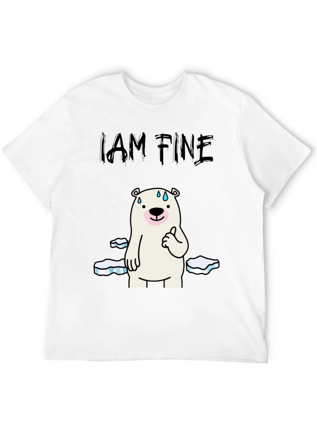 I Am Fine Polar Bear Graphic T-Shirt