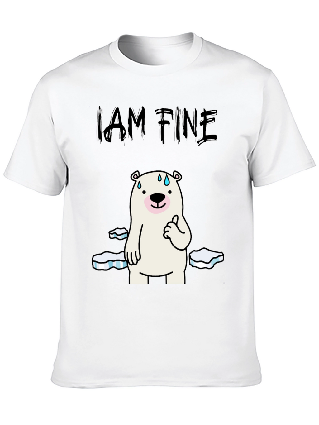 I Am Fine Polar Bear Graphic T-Shirt
