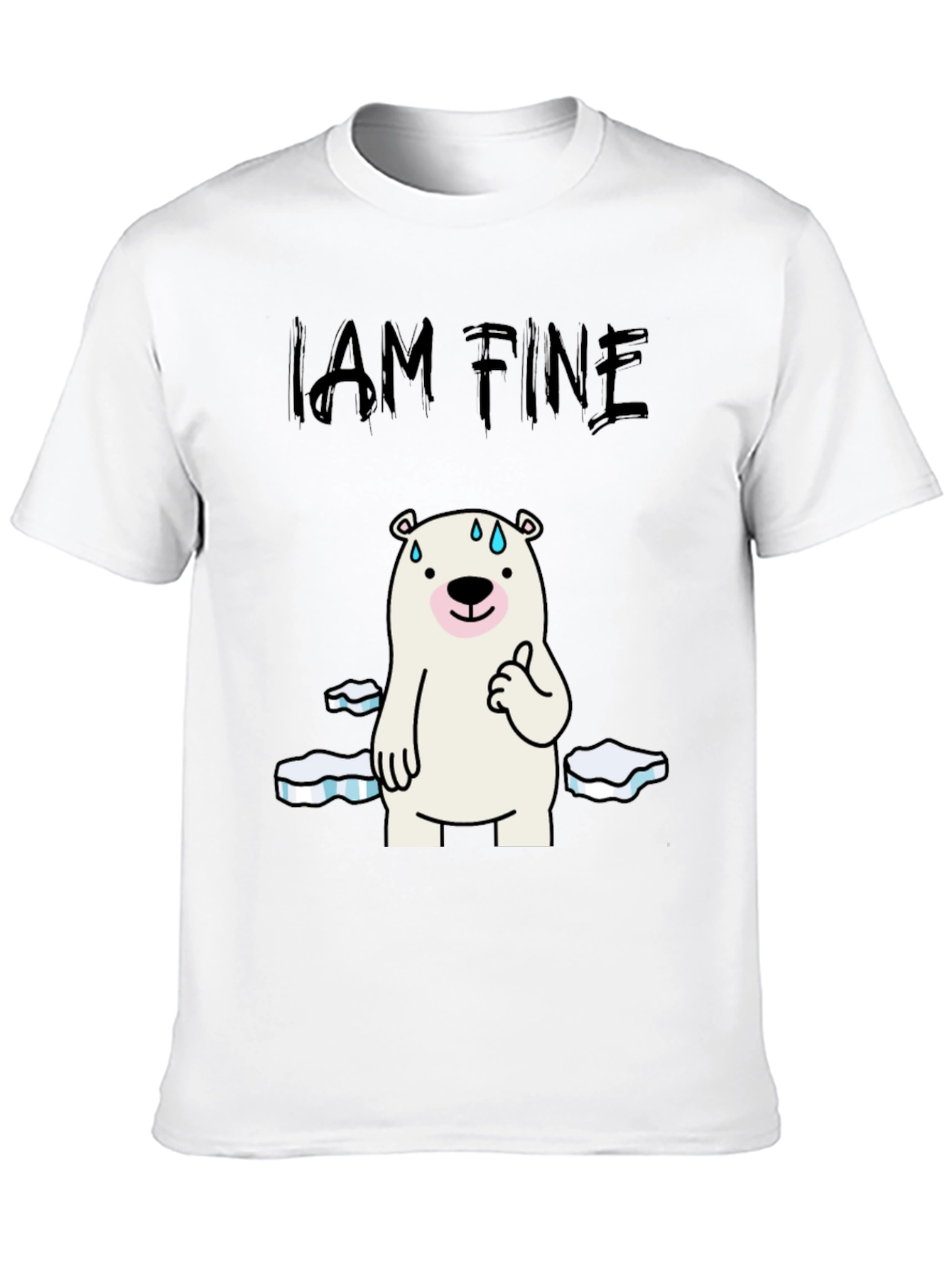 I Am Fine Polar Bear Graphic T-Shirt