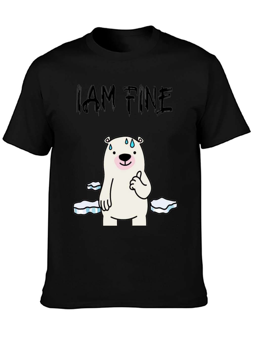 I Am Fine Polar Bear Graphic T-Shirt