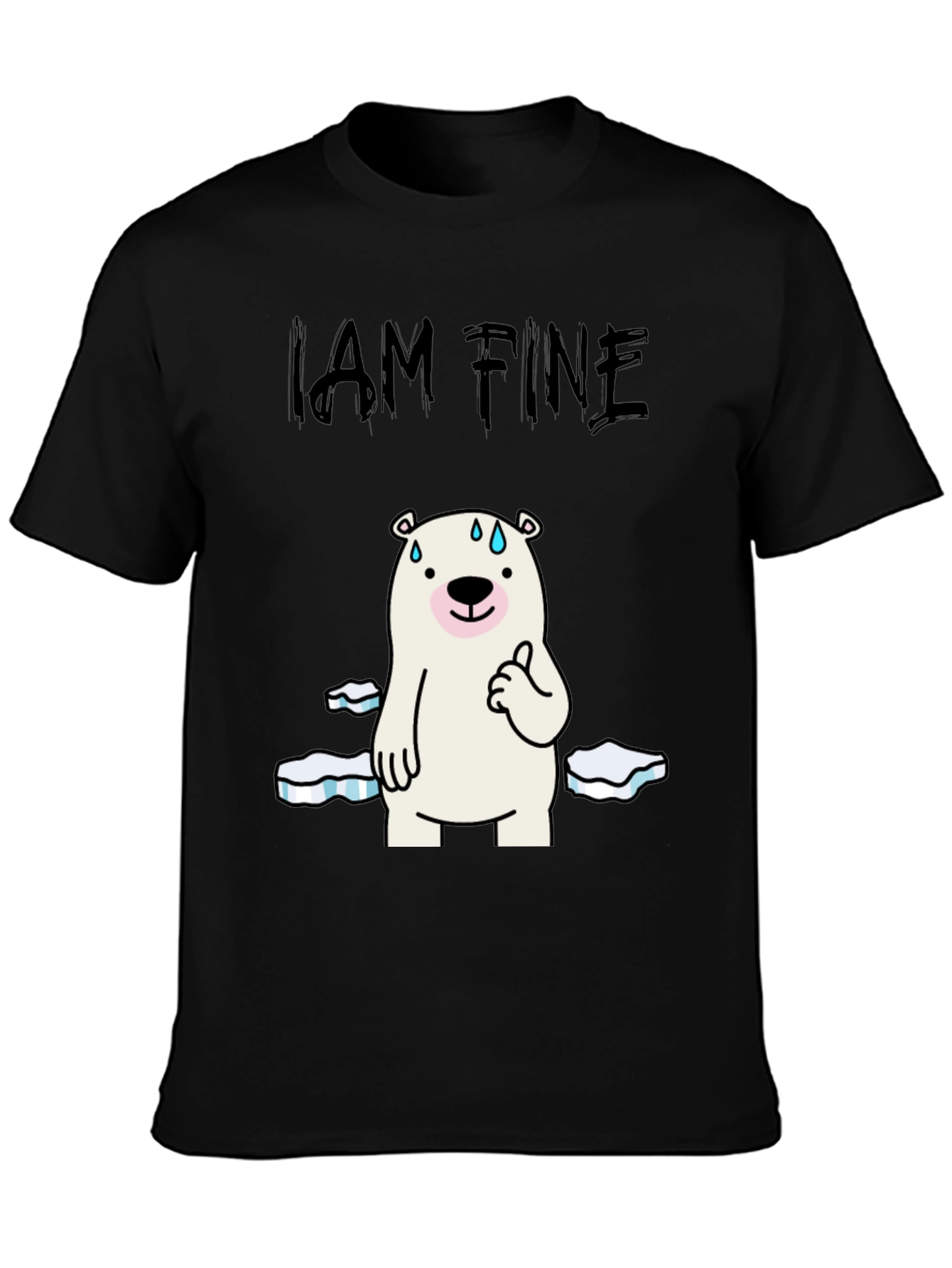 I Am Fine Polar Bear Graphic T-Shirt