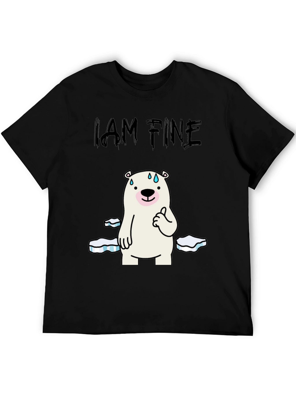 I Am Fine Polar Bear Graphic T-Shirt