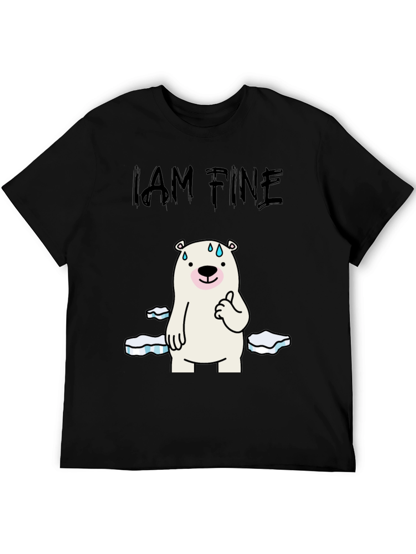 I Am Fine Polar Bear Graphic T-Shirt