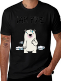 I Am Fine Polar Bear Graphic T-Shirt