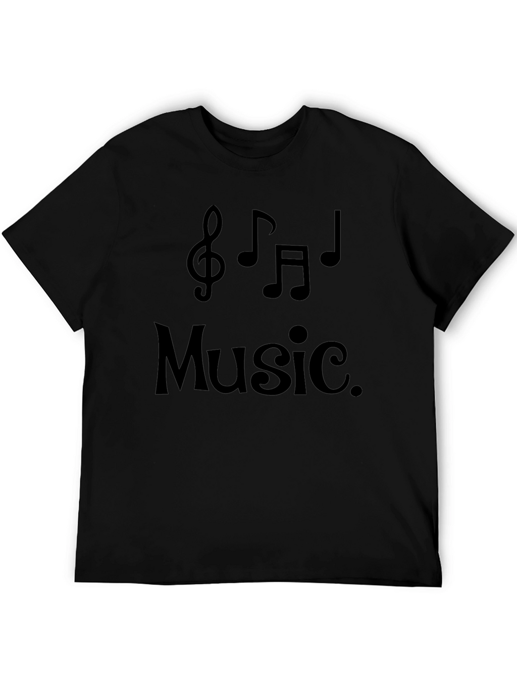 Music Notes Graphic T-Shirt - Black