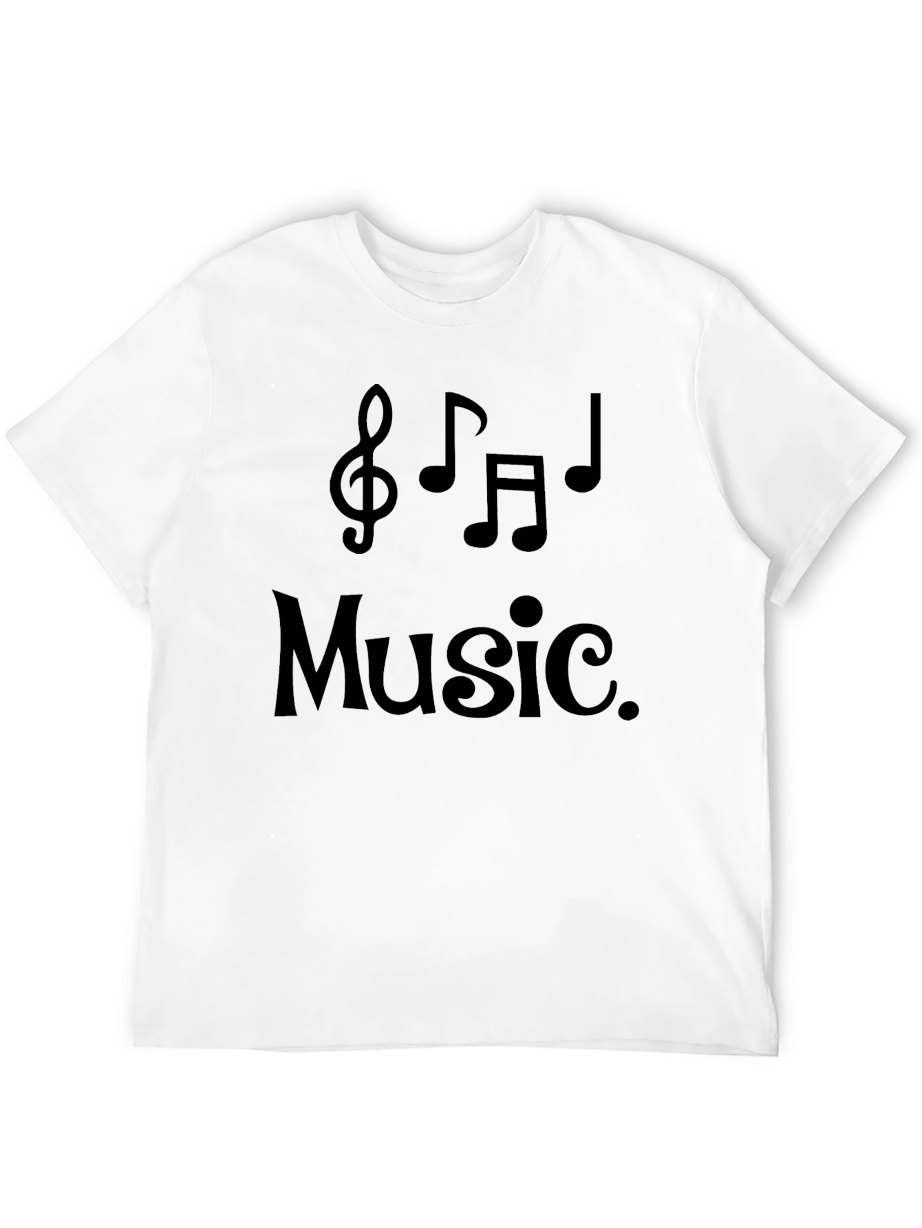 Music Notes Graphic T-Shirt - Black