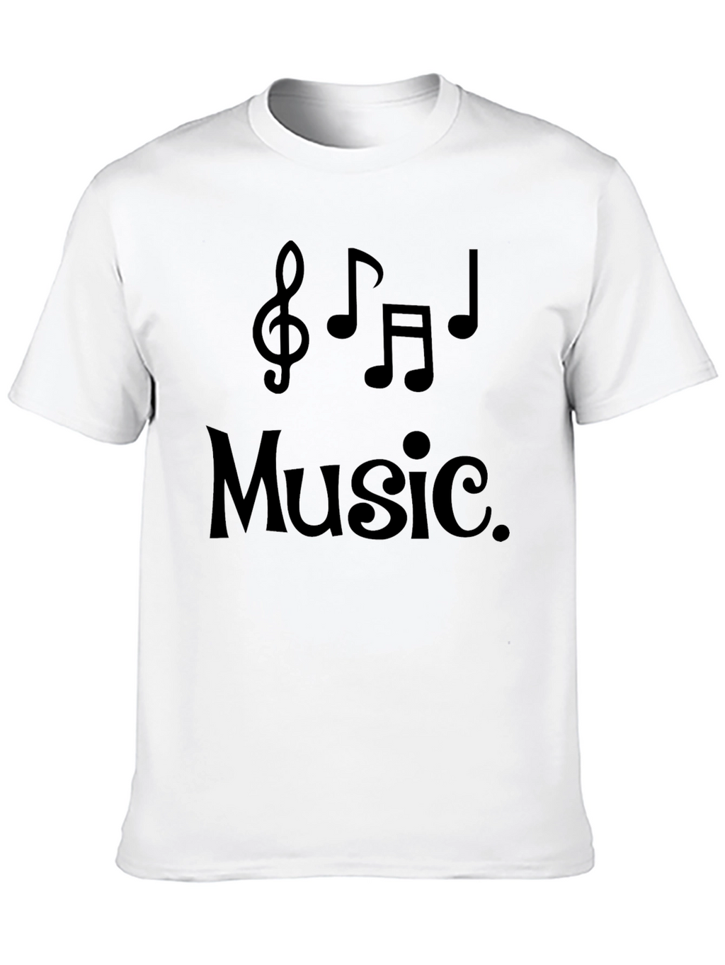 Music Notes Graphic T-Shirt - Black