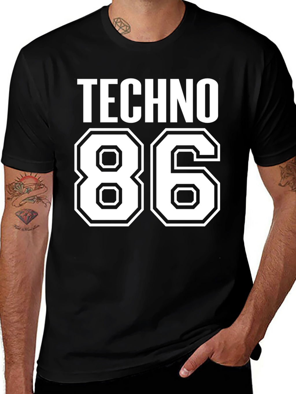 Techno 86 Graphic T-Shirt - Black