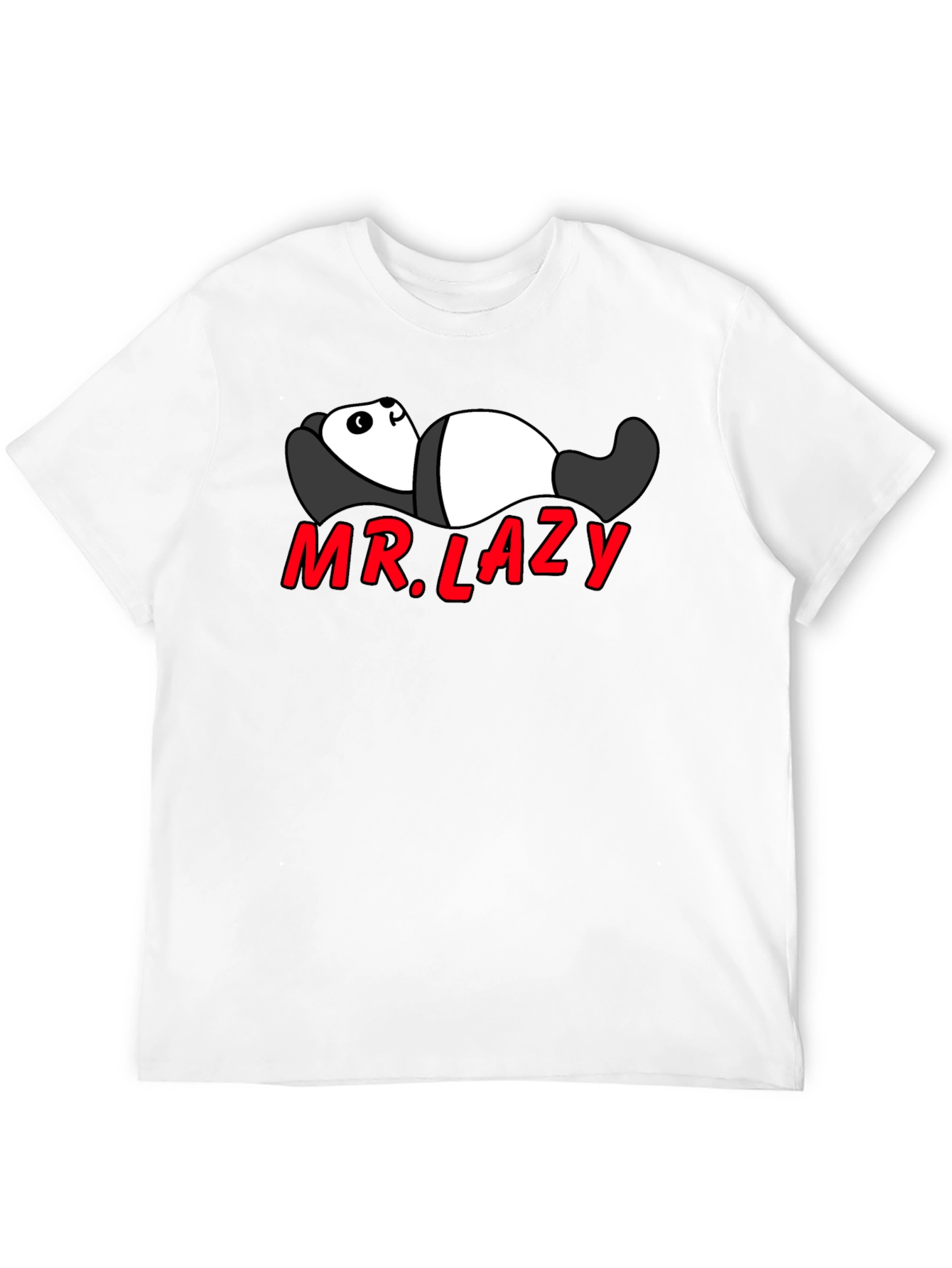 Mr. Lazy Panda Graphic Tee - Black Cotton T-Shirt