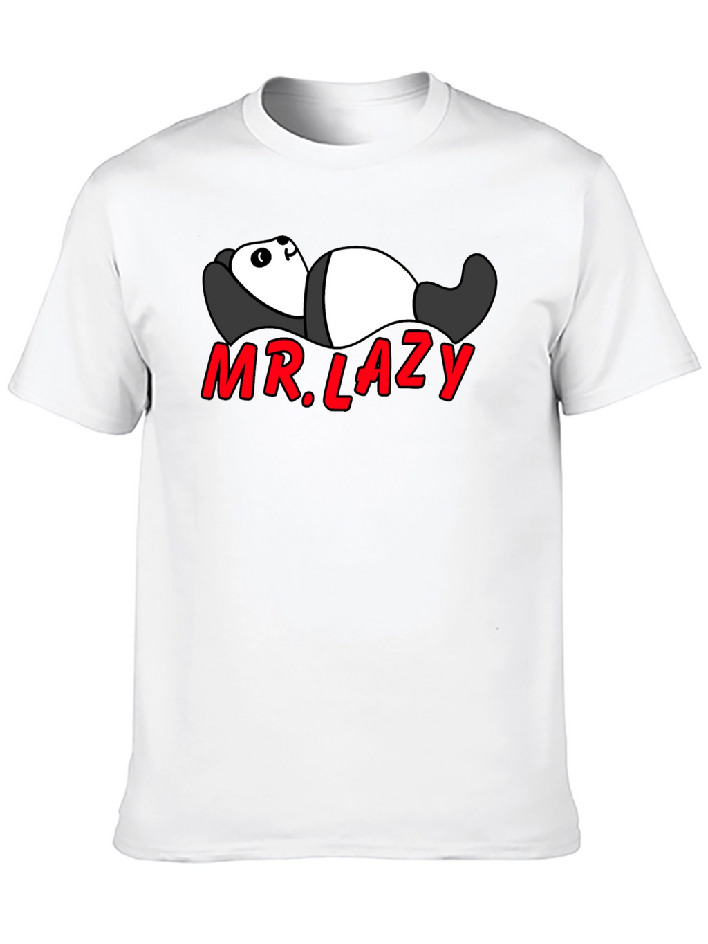 Mr. Lazy Panda Graphic Tee - Black Cotton T-Shirt