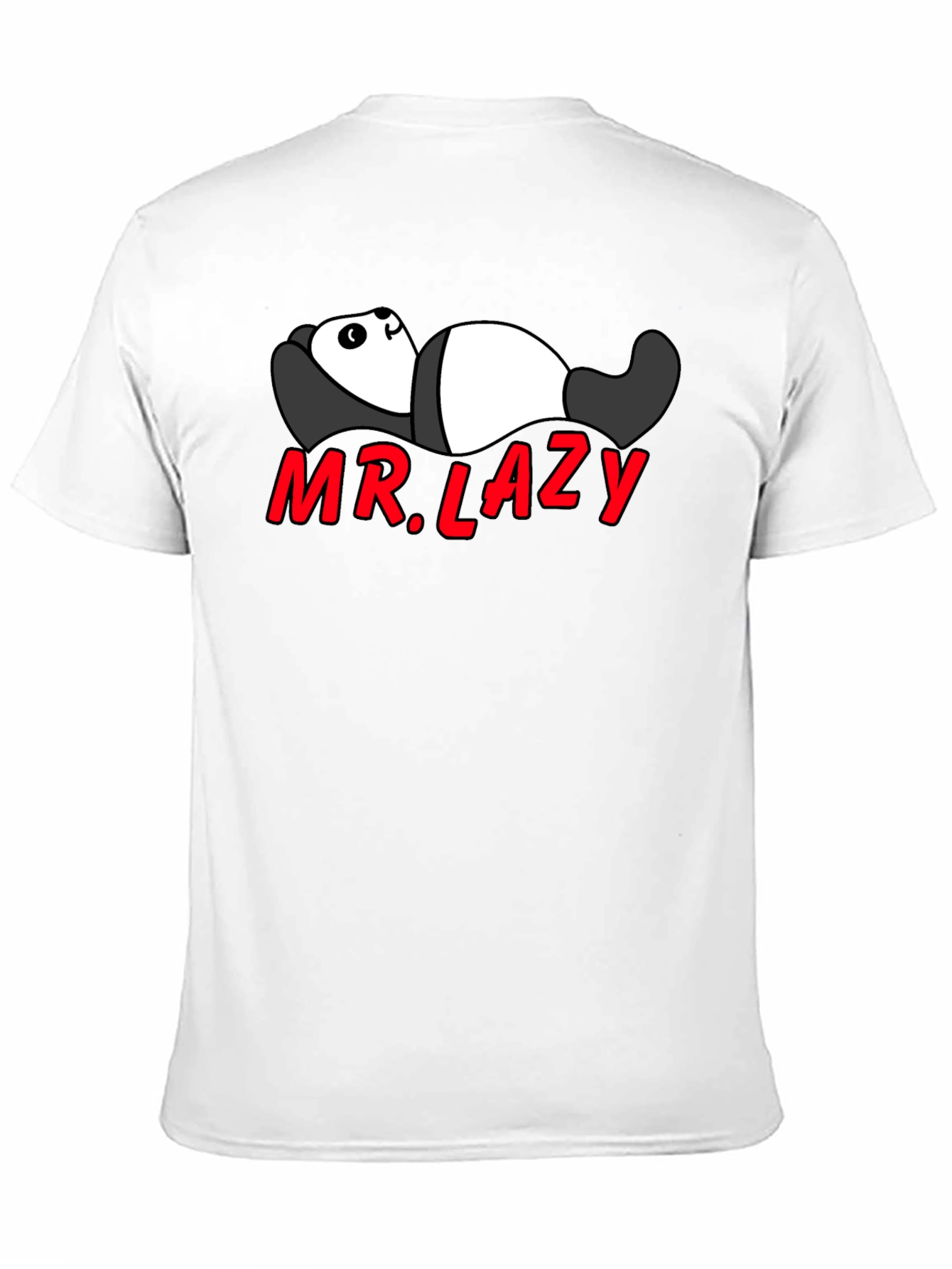 Mr. Lazy Panda Graphic Tee - Black Cotton T-Shirt