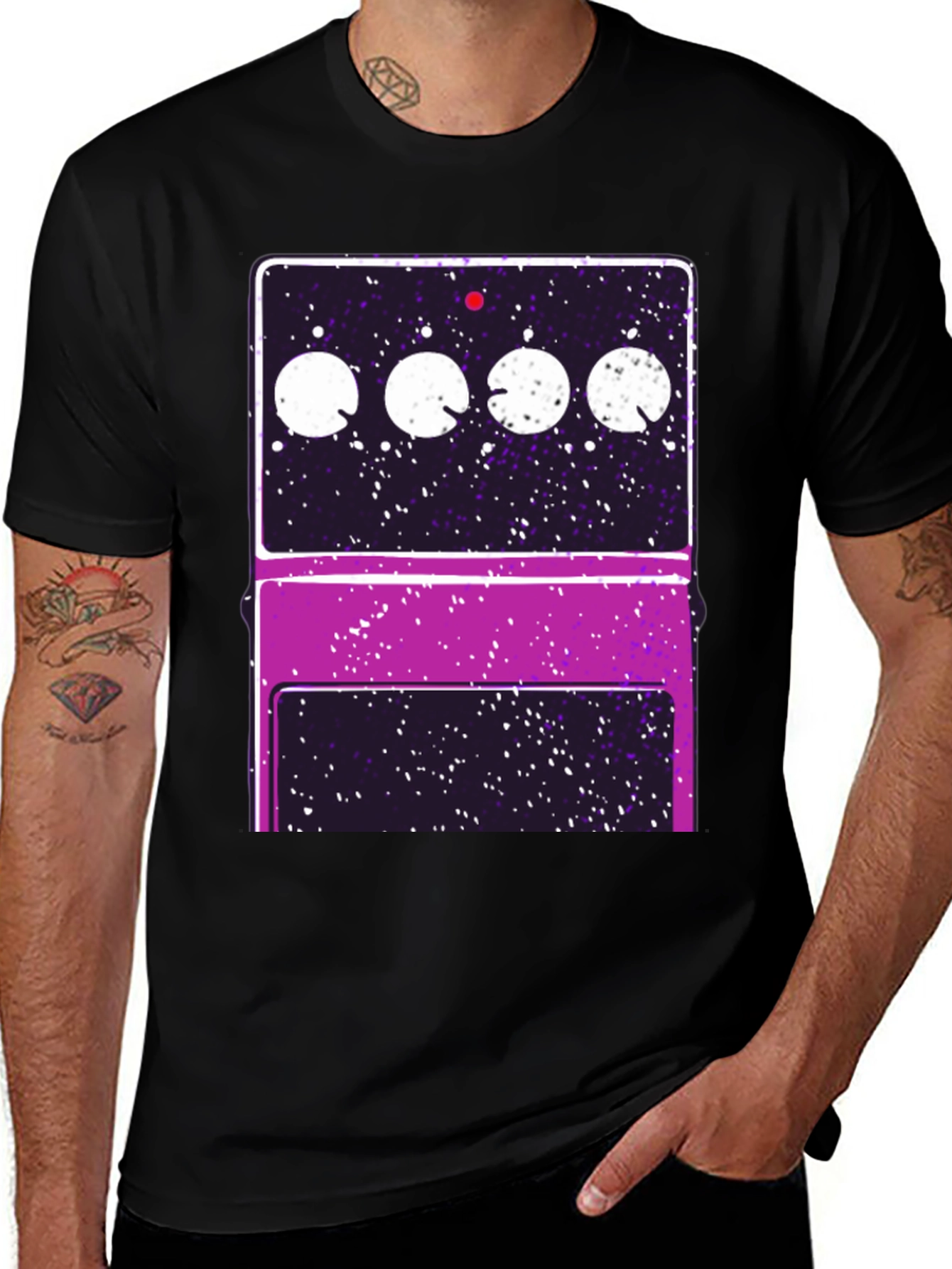 Guitar Effects Pedal Graphic Tee - Black