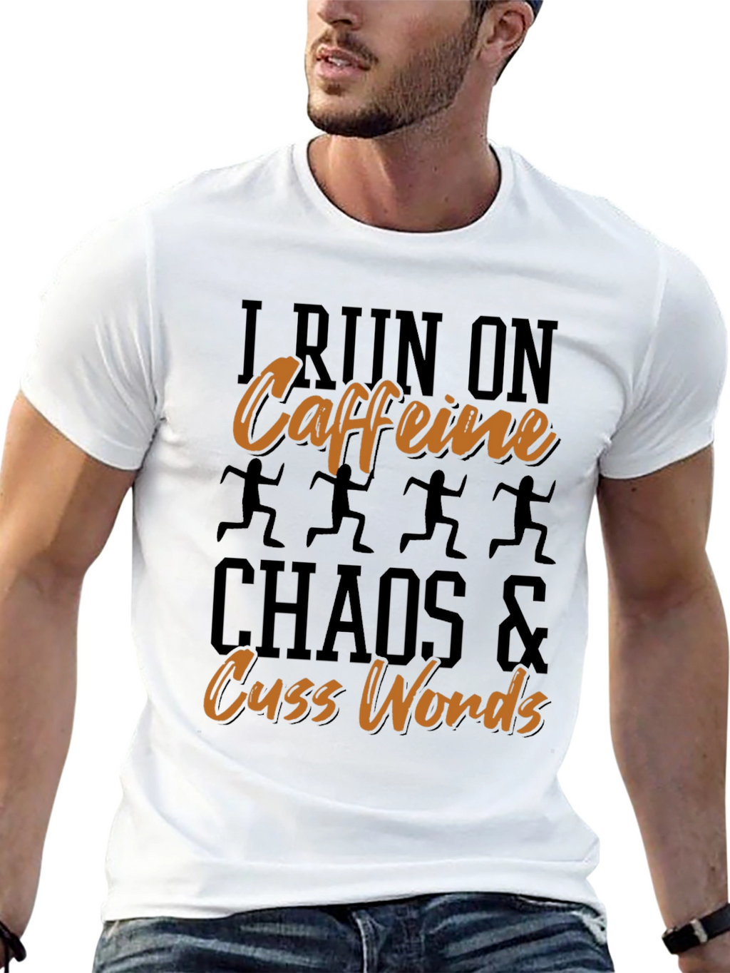 Caffeine Chaos & Cuss Words Graphic Tee