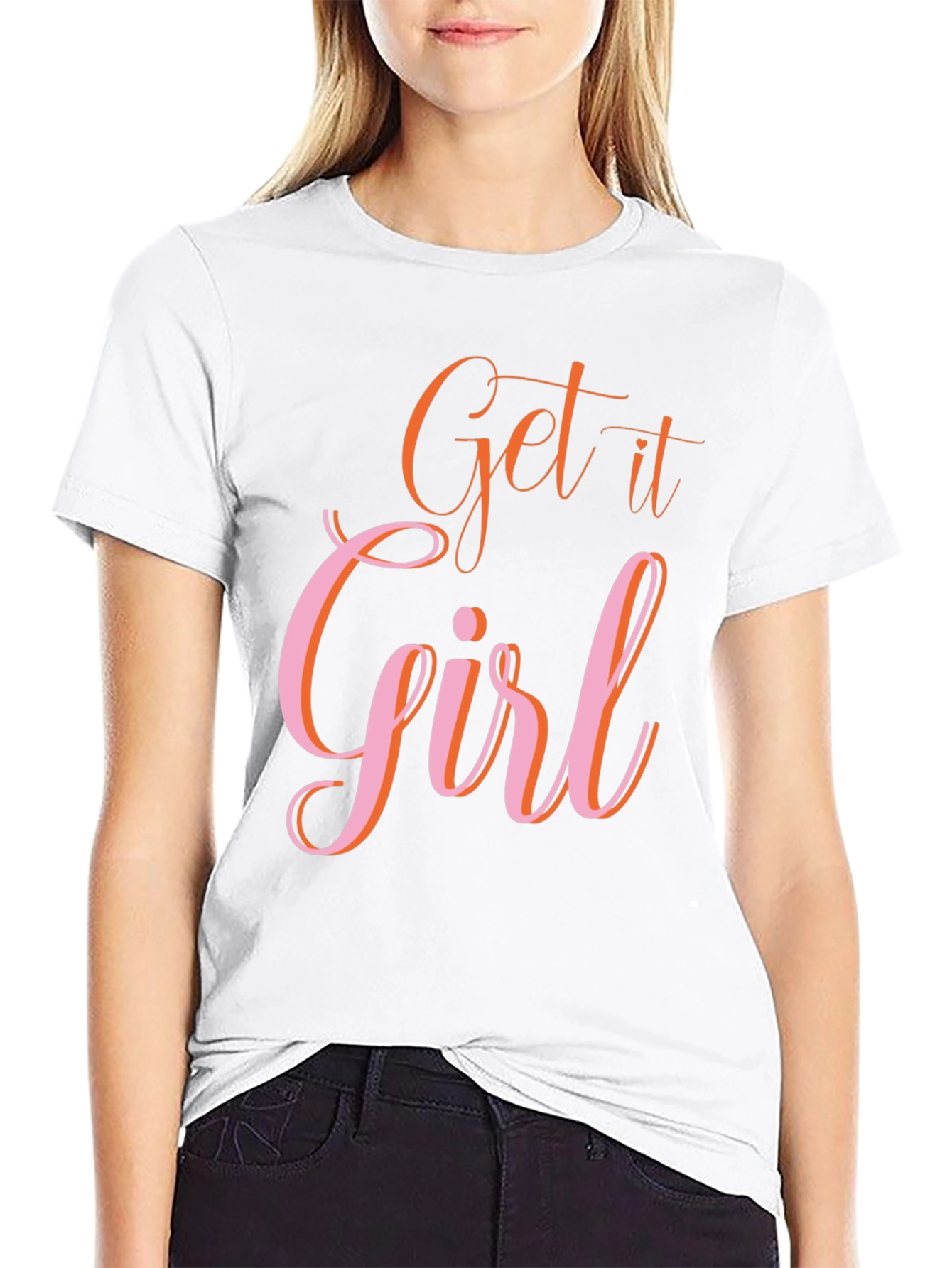 Get it Girl Graphic Tee - Trendy Black T-Shirt