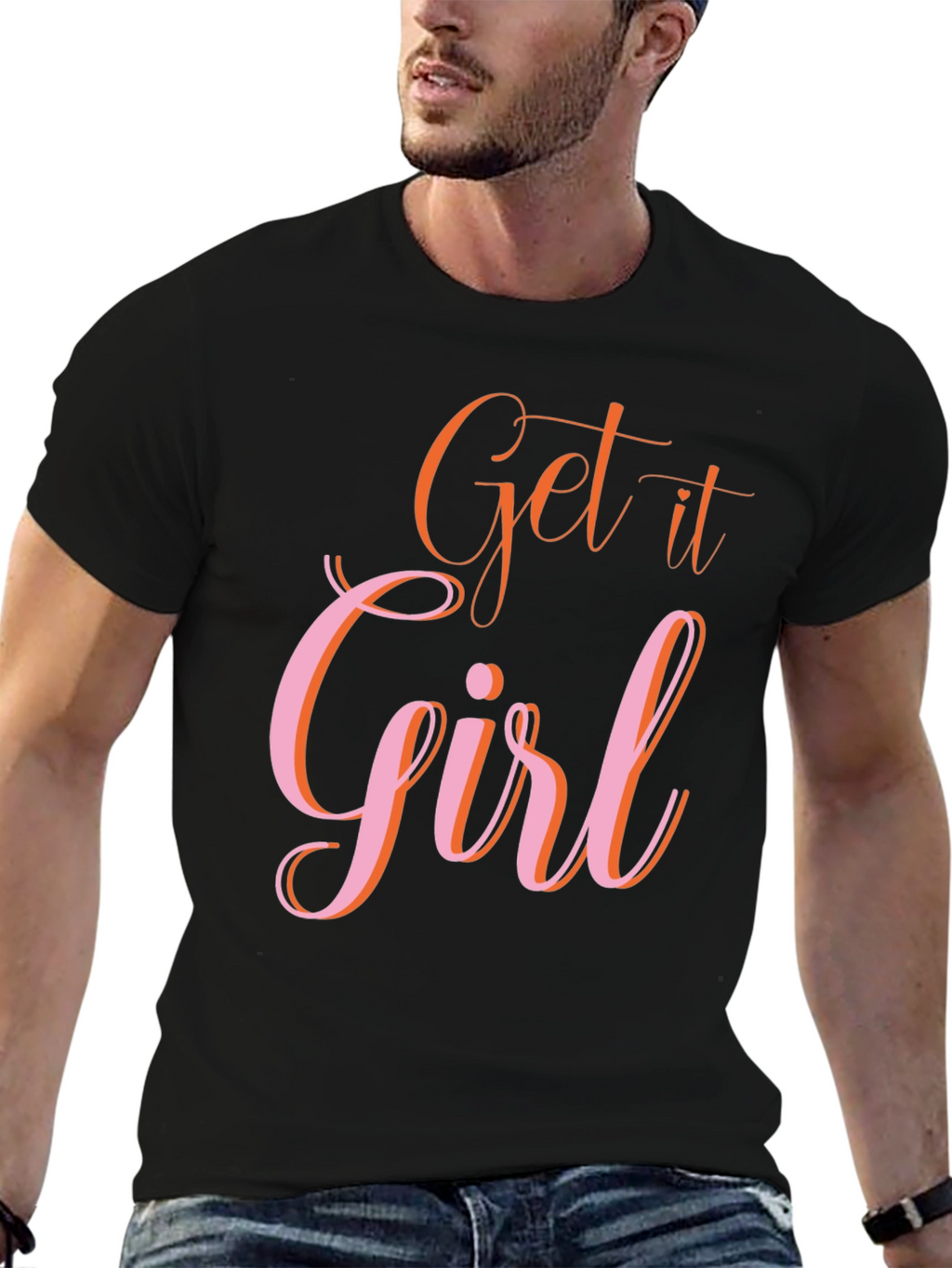 Get it Girl Graphic Tee - Trendy Black T-Shirt