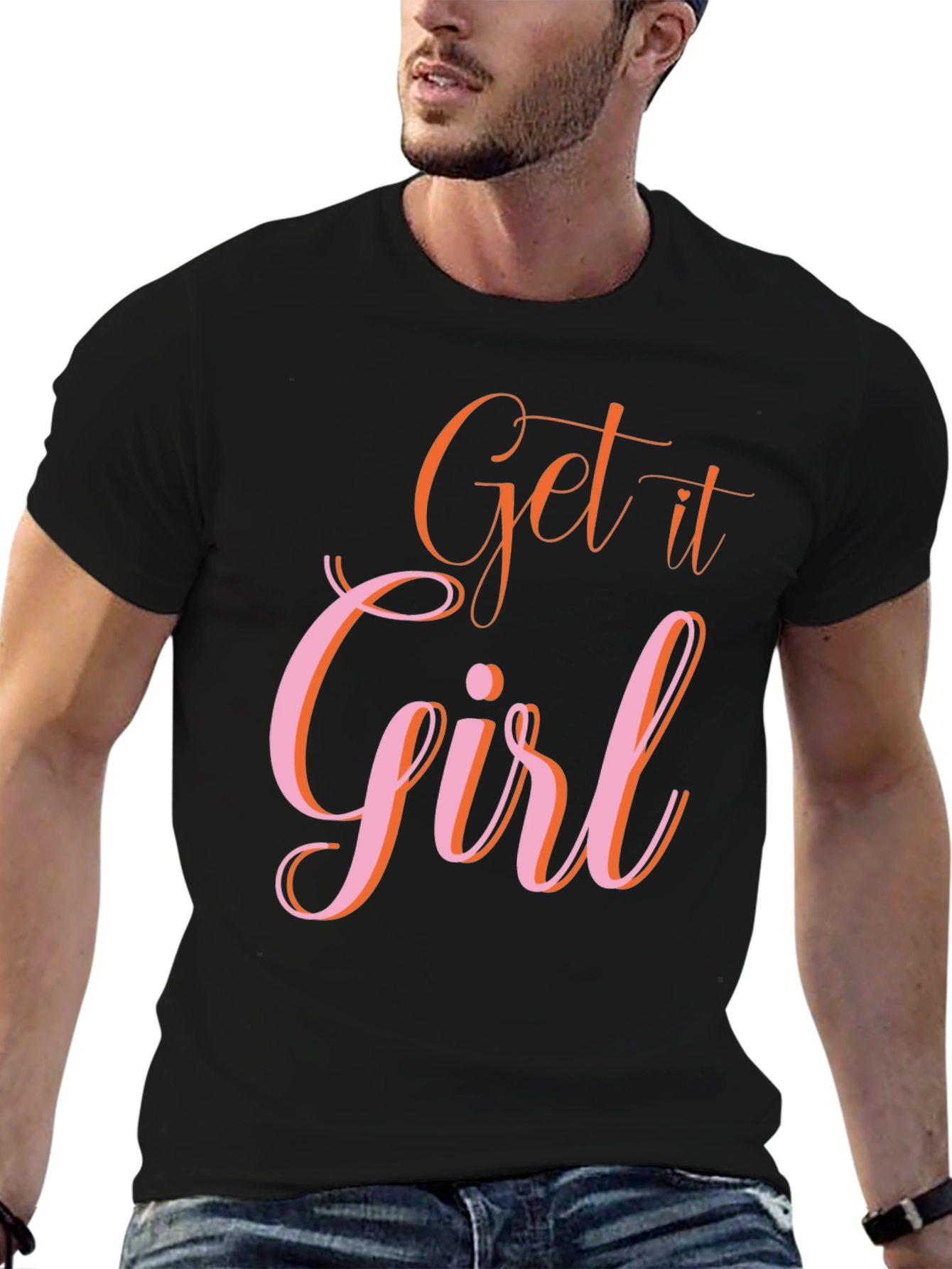 Get it Girl Graphic Tee - Trendy Black T-Shirt