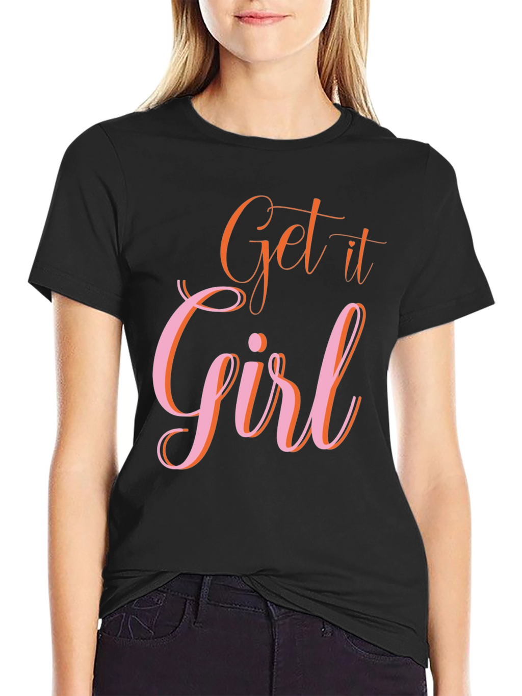 Get it Girl Graphic Tee - Trendy Black T-Shirt