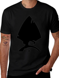 Black T-Shirt with Unique Spade Design for Men