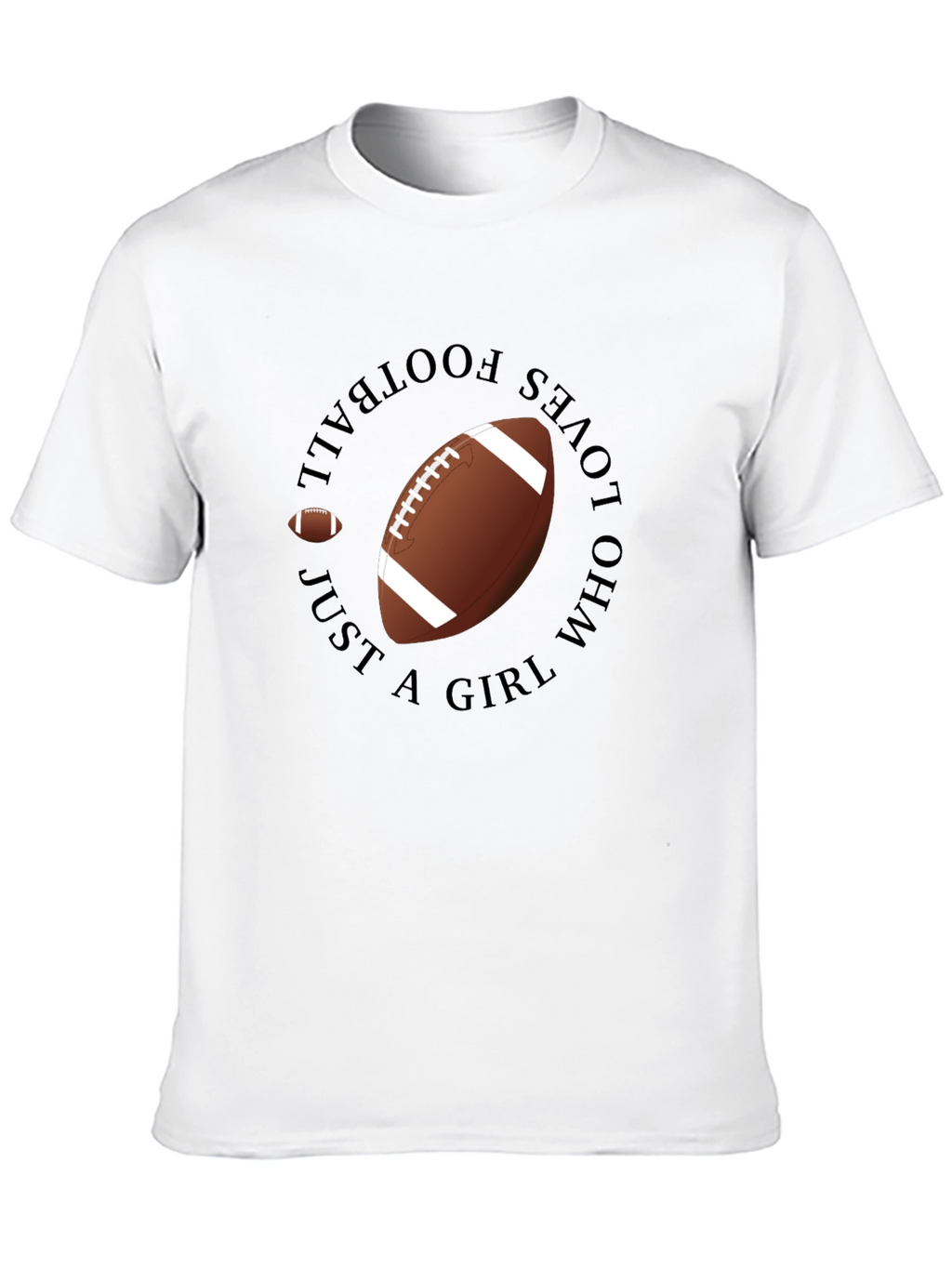 Football Girl Black T-Shirt