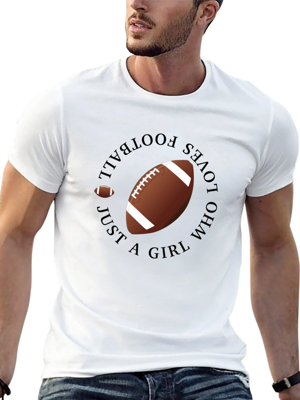 Football Girl Black T-Shirt