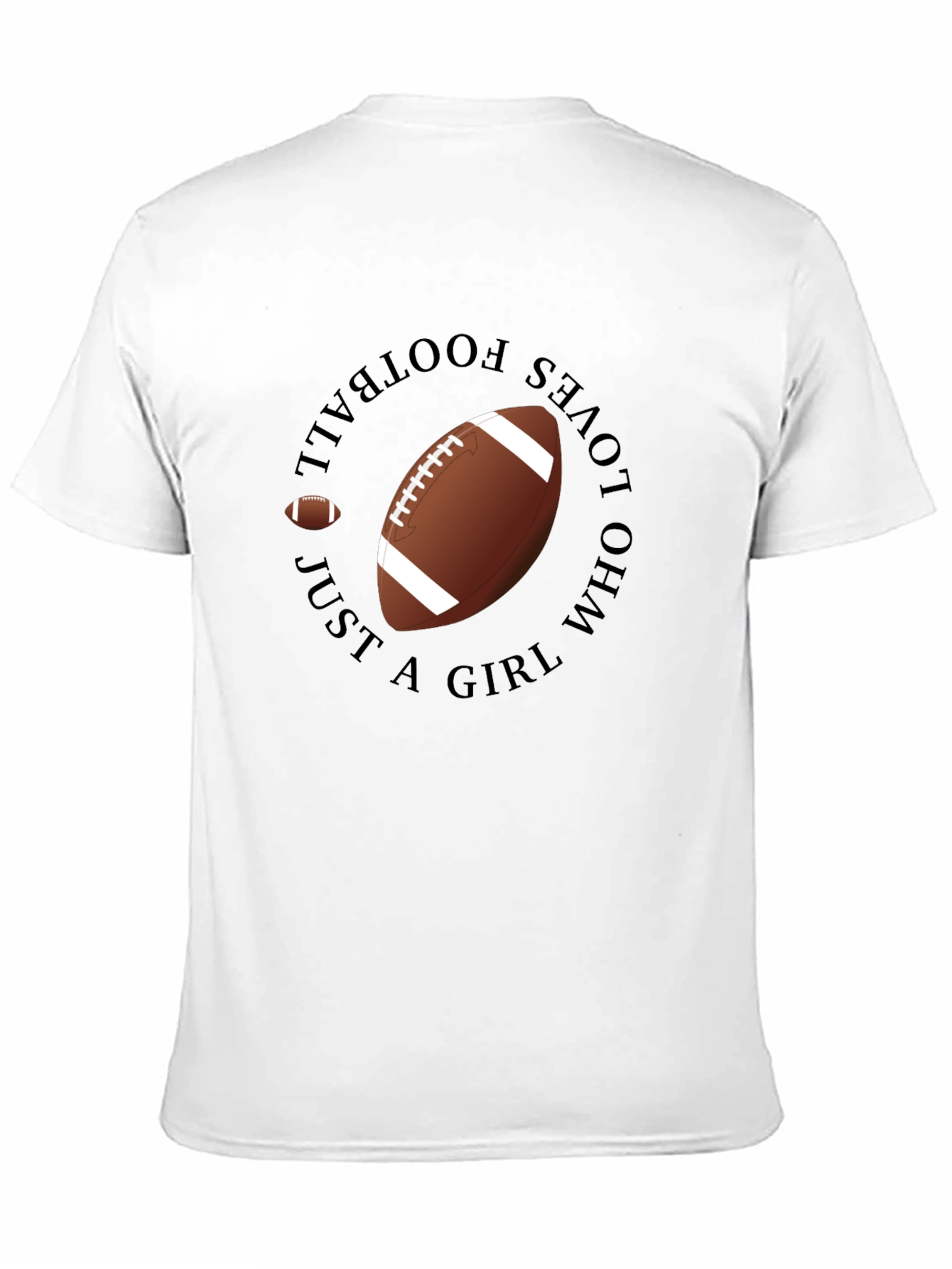 Football Girl Black T-Shirt