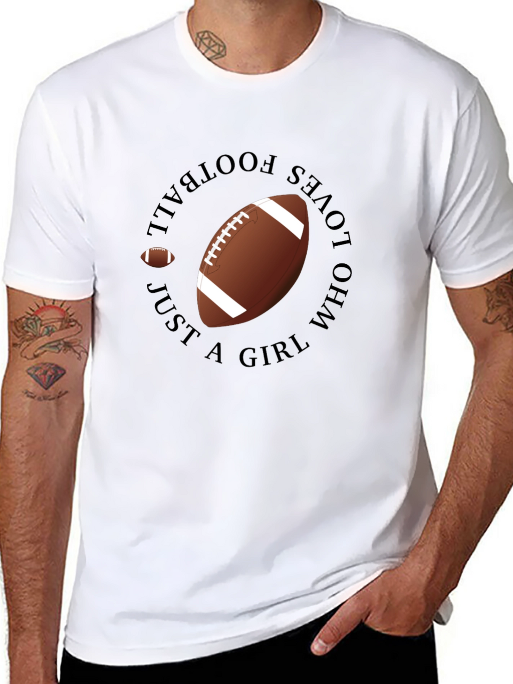 Football Girl Black T-Shirt