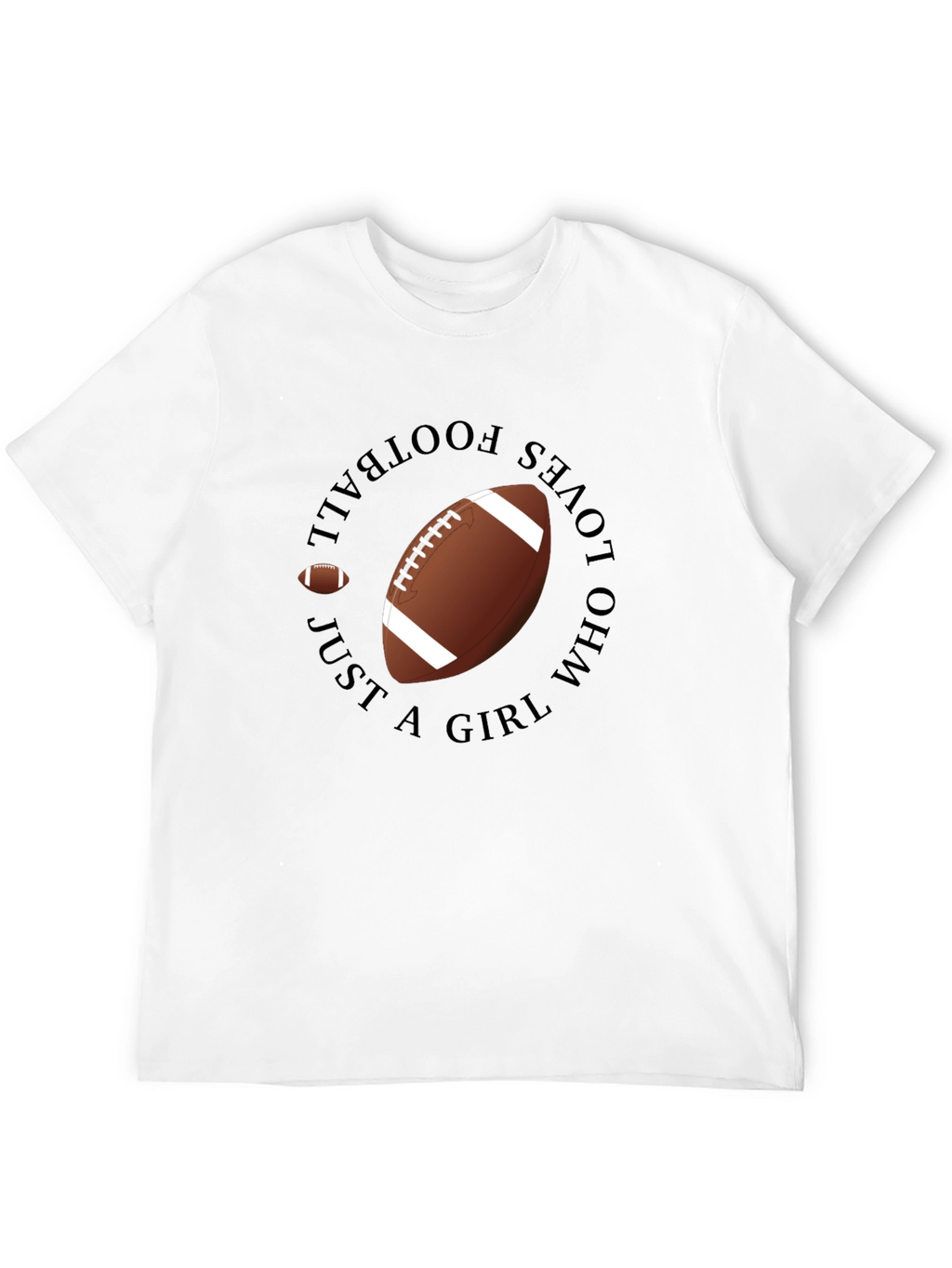 Football Girl Black T-Shirt