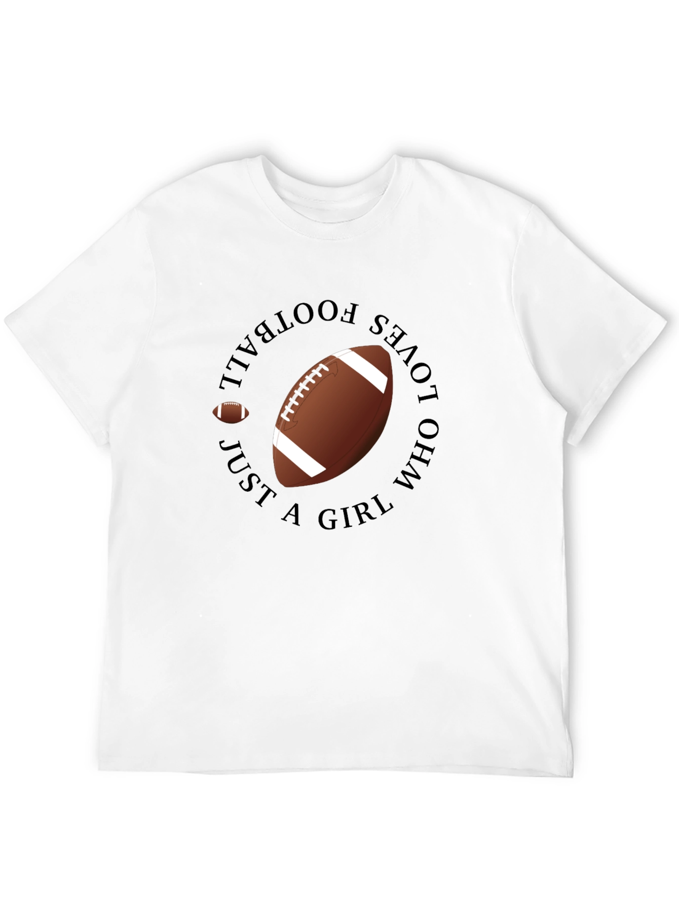 Football Girl Black T-Shirt