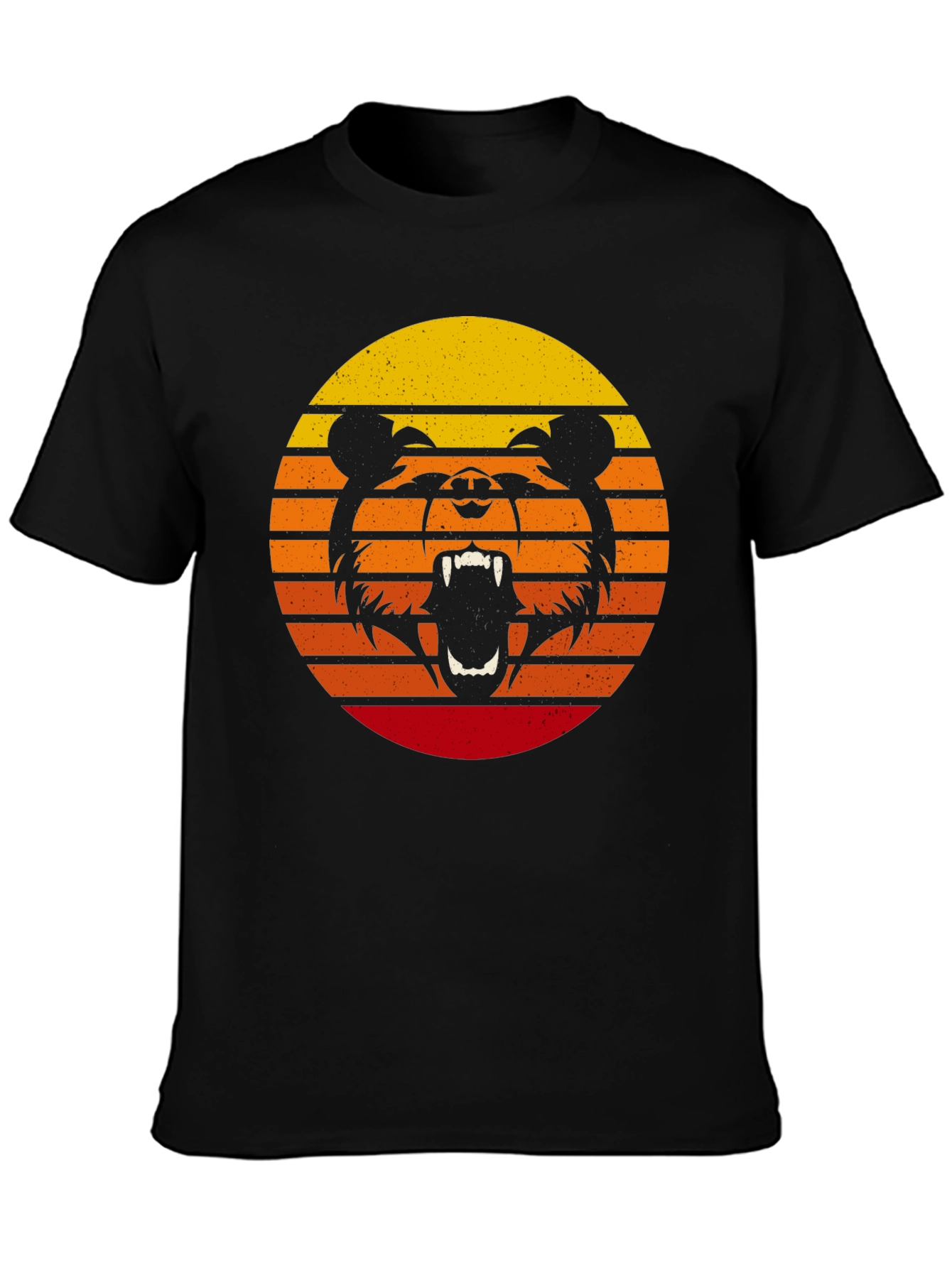 Retro Sunset Bear Graphic T-Shirt