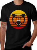 Retro Sunset Bear Graphic T-Shirt