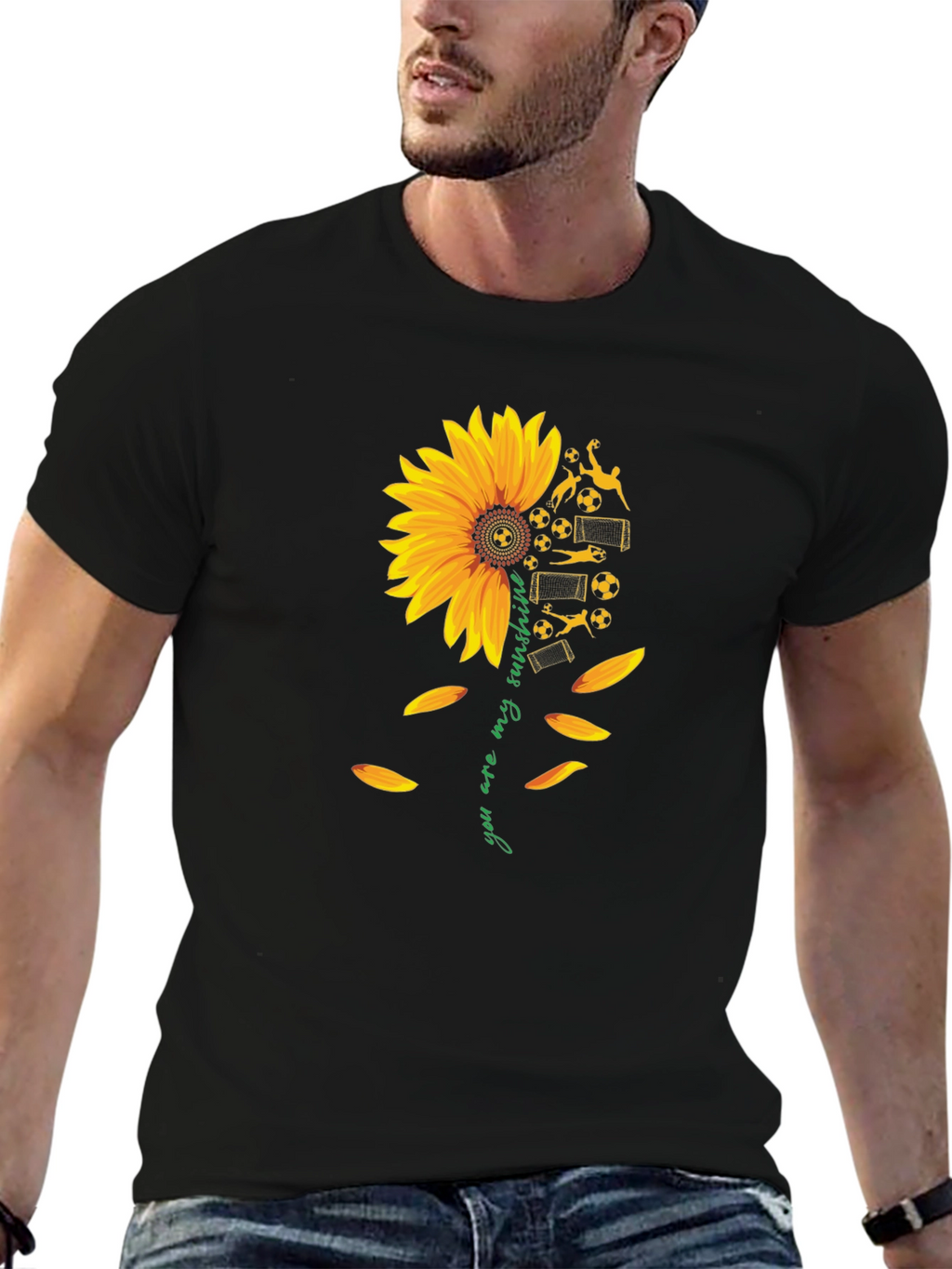 Soccer Sunflower Graphic Tee - You Are My Sunshine!
