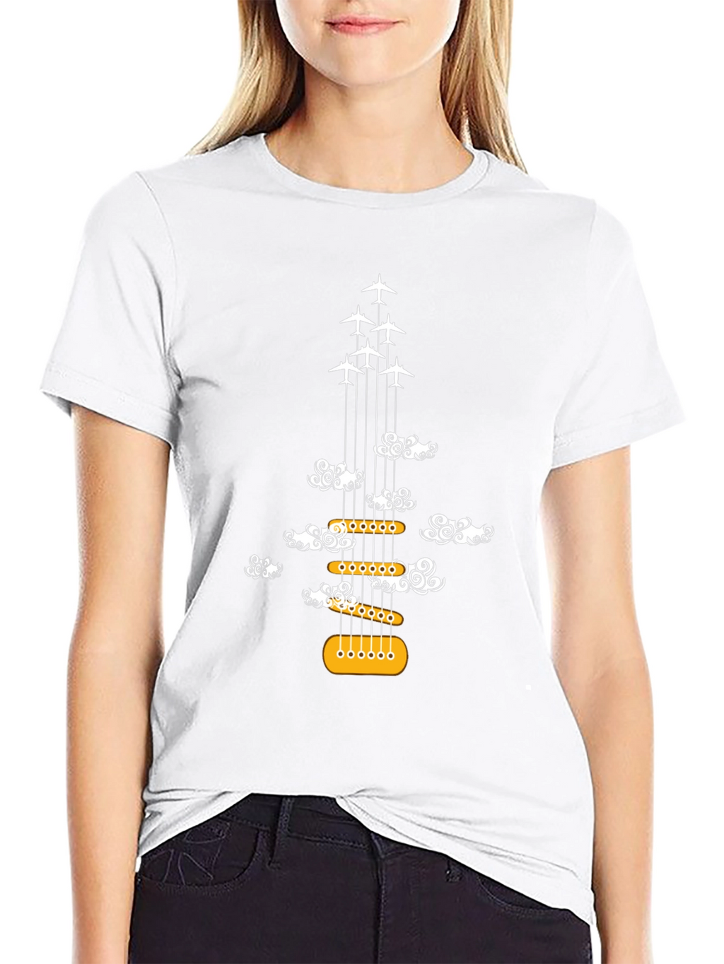 Guitar Plane Cloud T-Shirt