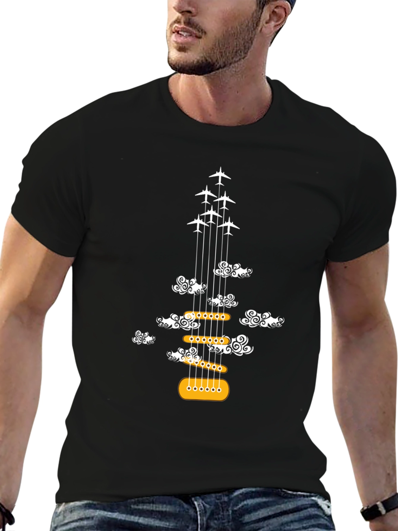 Guitar Plane Cloud T-Shirt