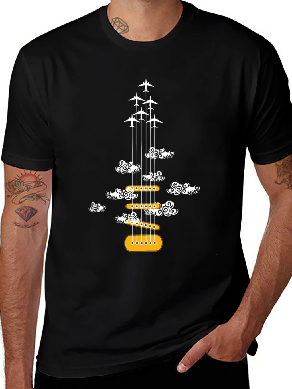 Guitar Plane Cloud T-Shirt