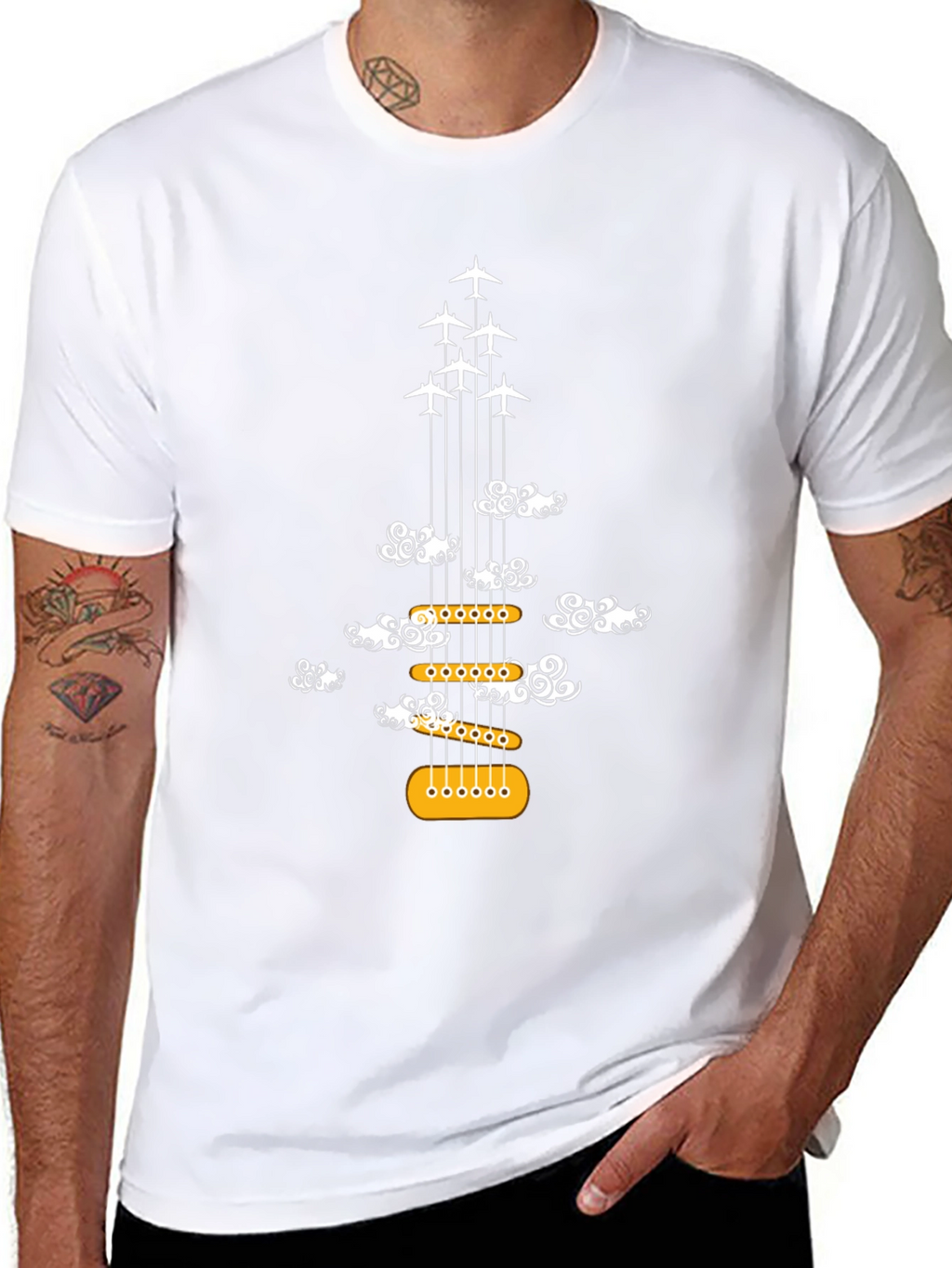 Guitar Plane Cloud T-Shirt