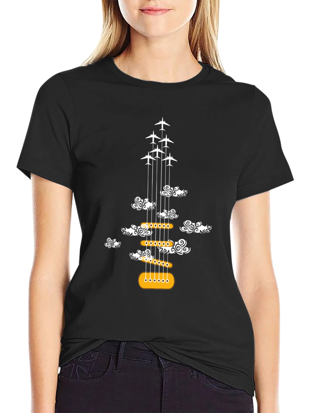 Guitar Plane Cloud T-Shirt