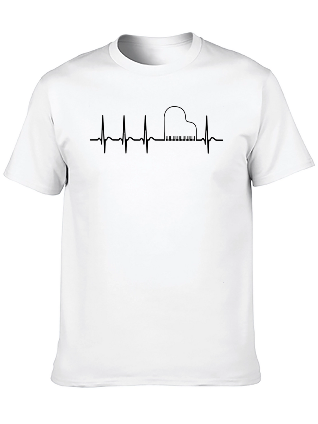 Piano Heartbeat T-Shirt - Musicians Pulse Tee