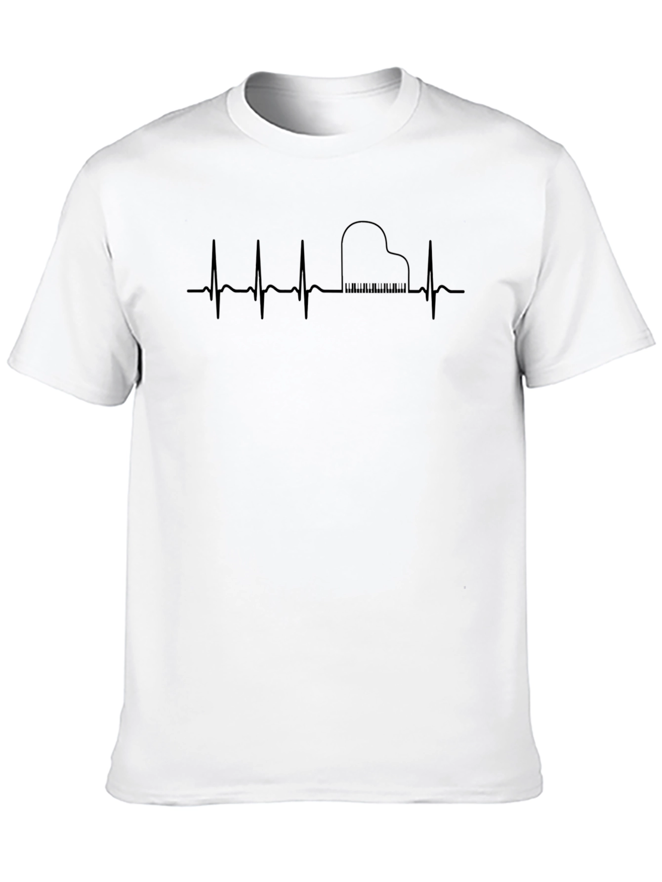 Piano Heartbeat T-Shirt - Musicians Pulse Tee