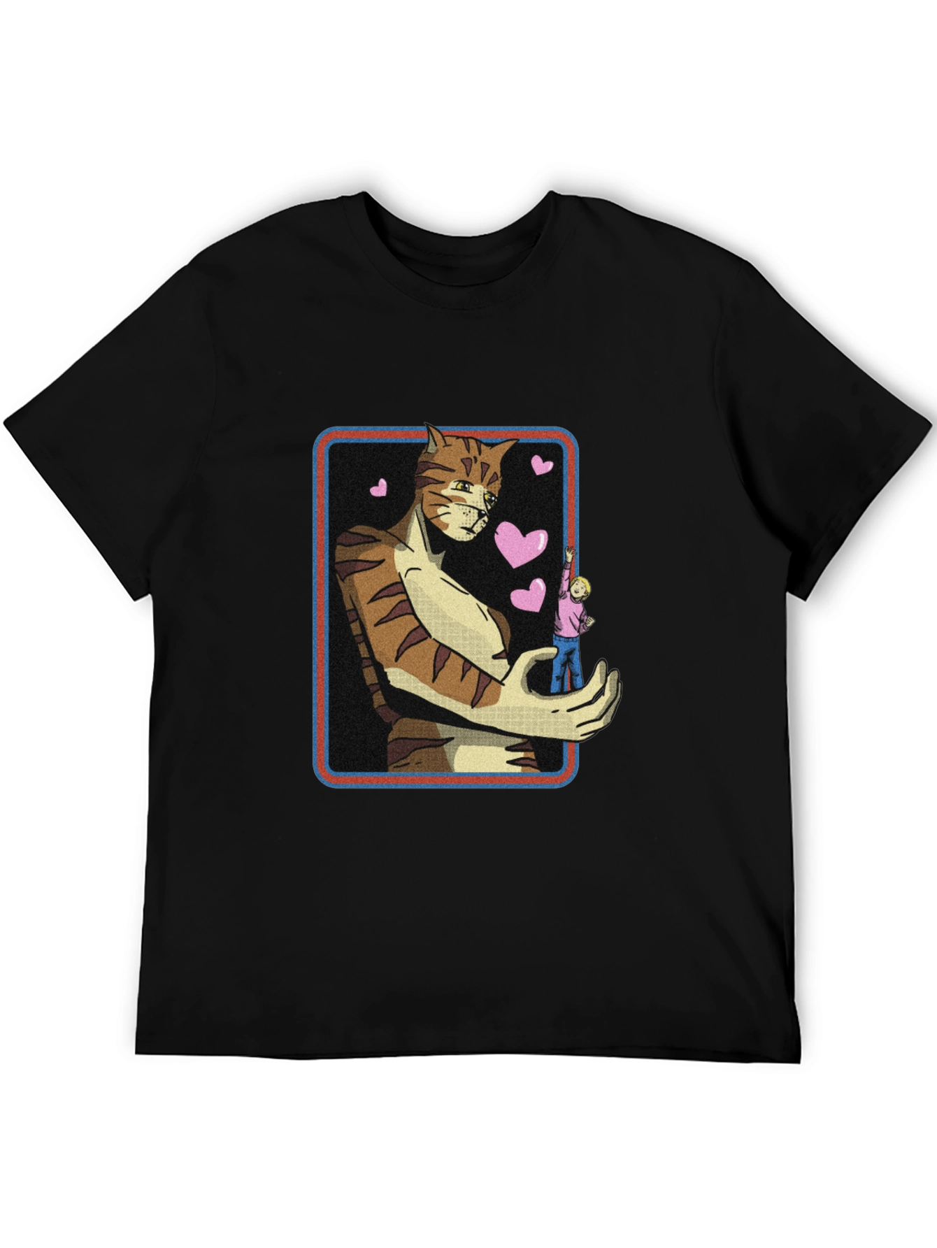 Giant Cat Lover T-Shirt - Black Crew Neck Tee