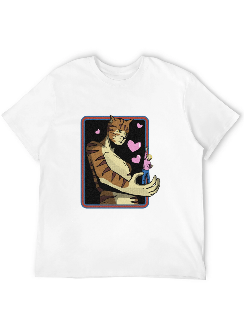 Giant Cat Lover T-Shirt - Black Crew Neck Tee
