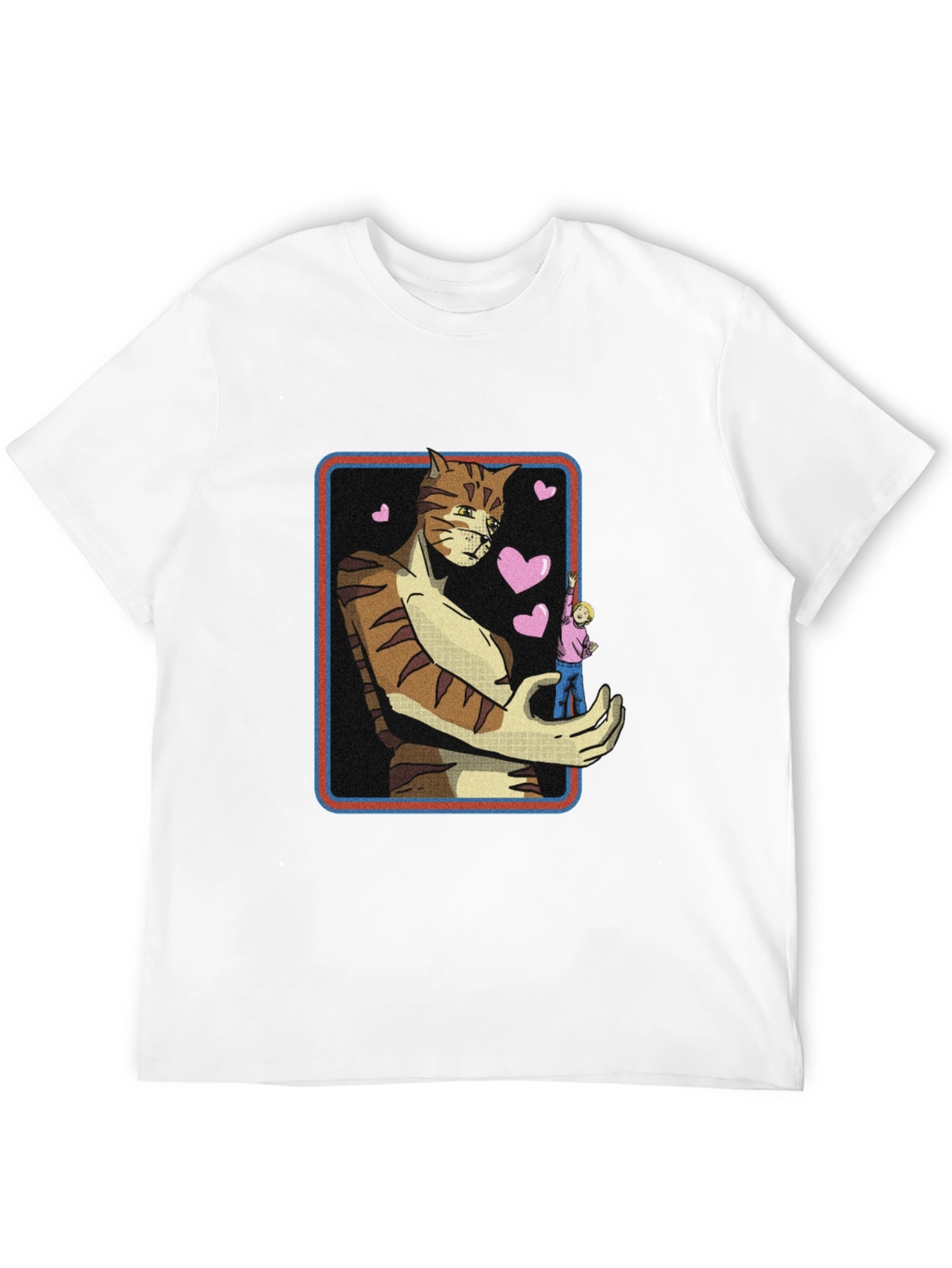 Giant Cat Lover T-Shirt - Black Crew Neck Tee