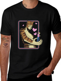 Giant Cat Lover T-Shirt - Black Crew Neck Tee