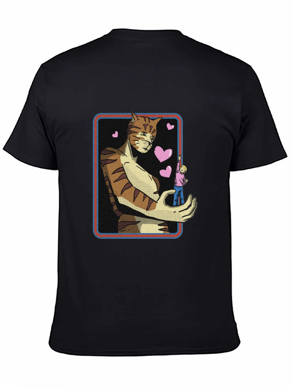 Giant Cat Lover T-Shirt - Black Crew Neck Tee