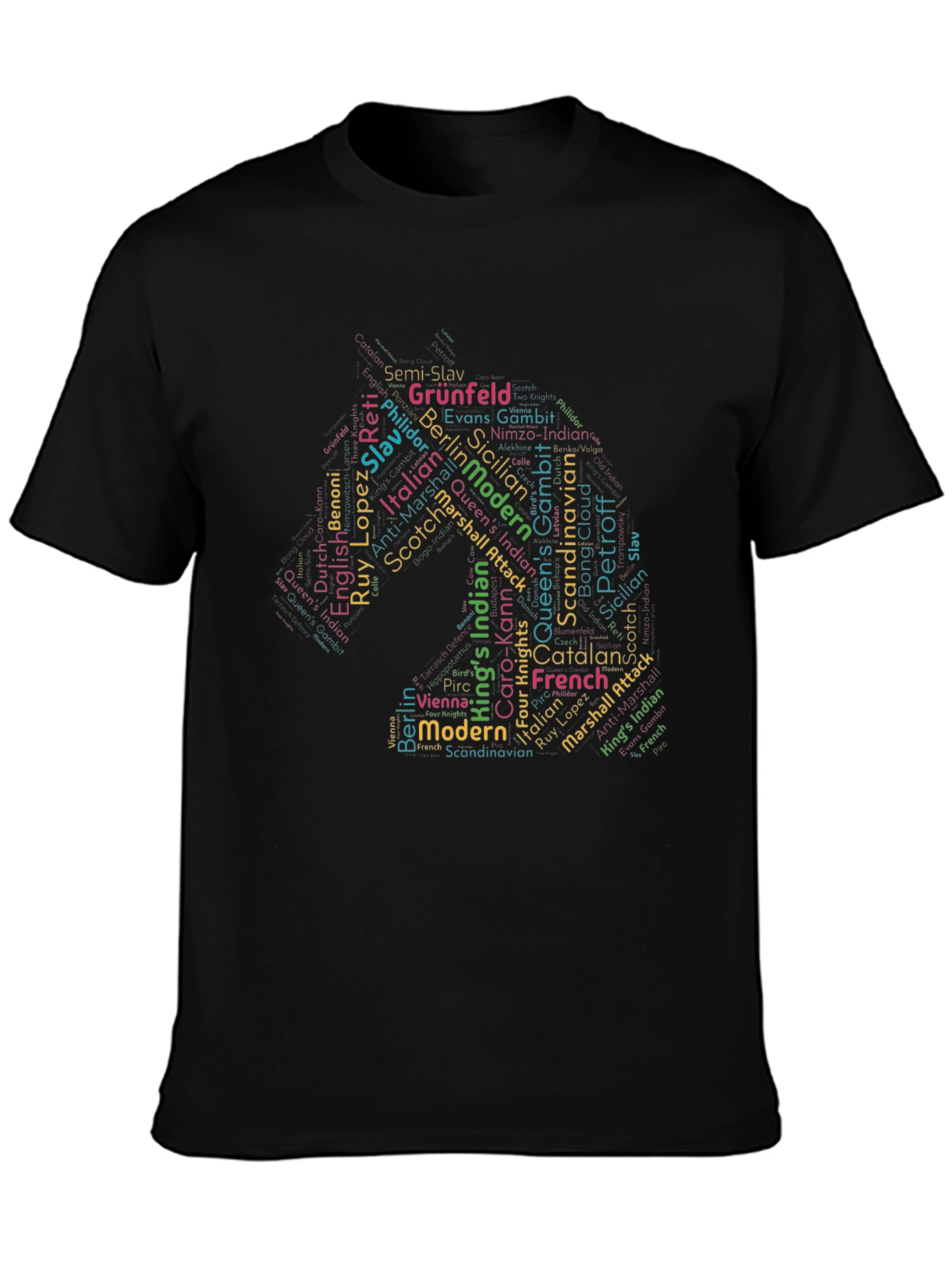Chess Openings Word Art T-Shirt