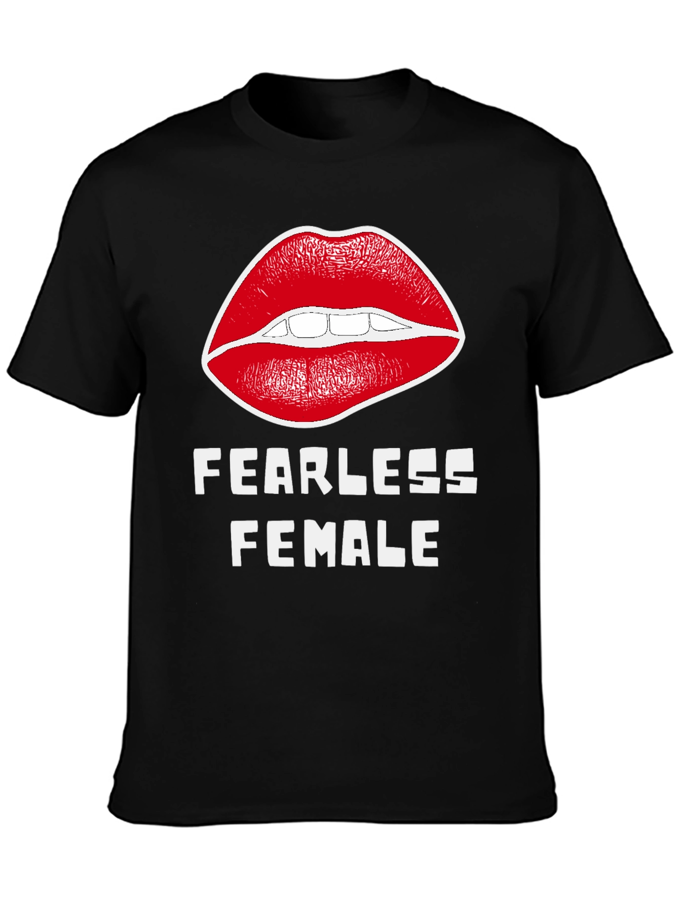 Fearless Female Graphic T-Shirt - Bold Lip Design