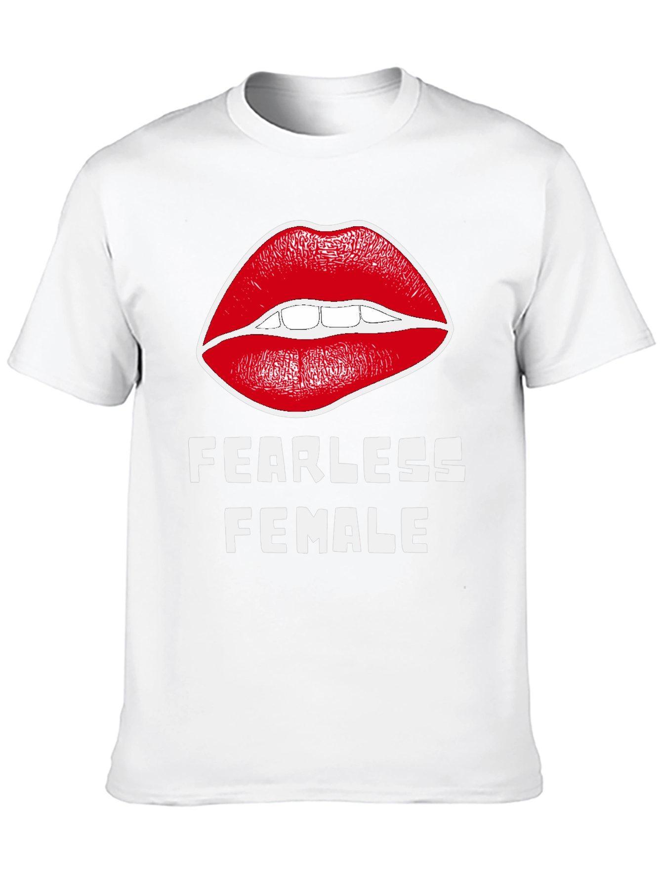 Fearless Female Graphic T-Shirt - Bold Lip Design