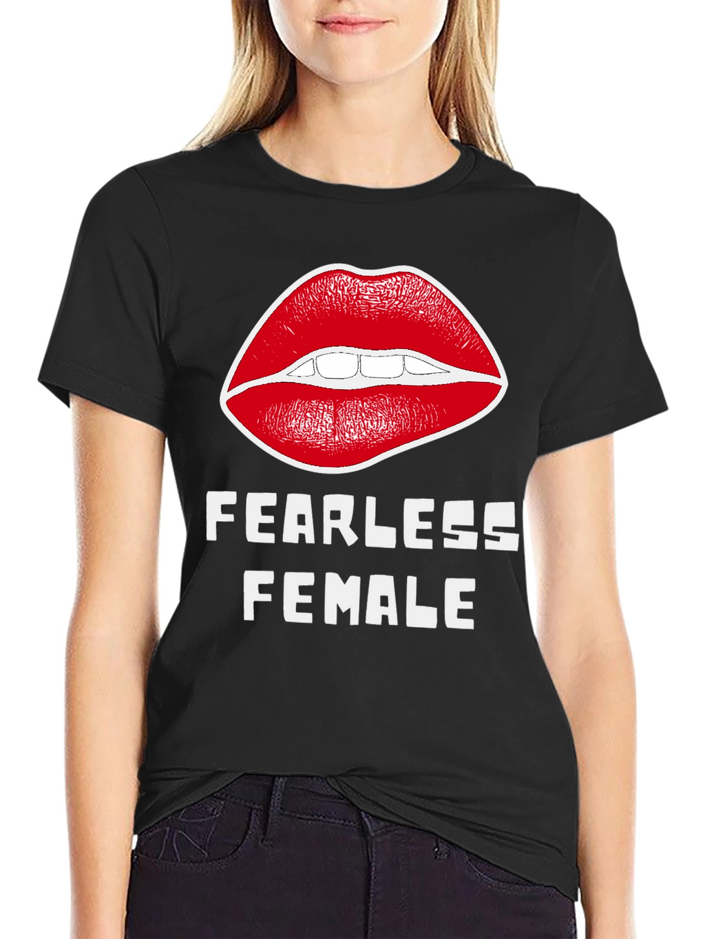 Fearless Female Graphic T-Shirt - Bold Lip Design