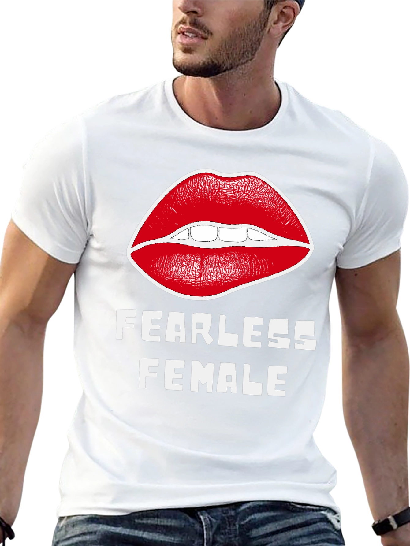 Fearless Female Graphic T-Shirt - Bold Lip Design