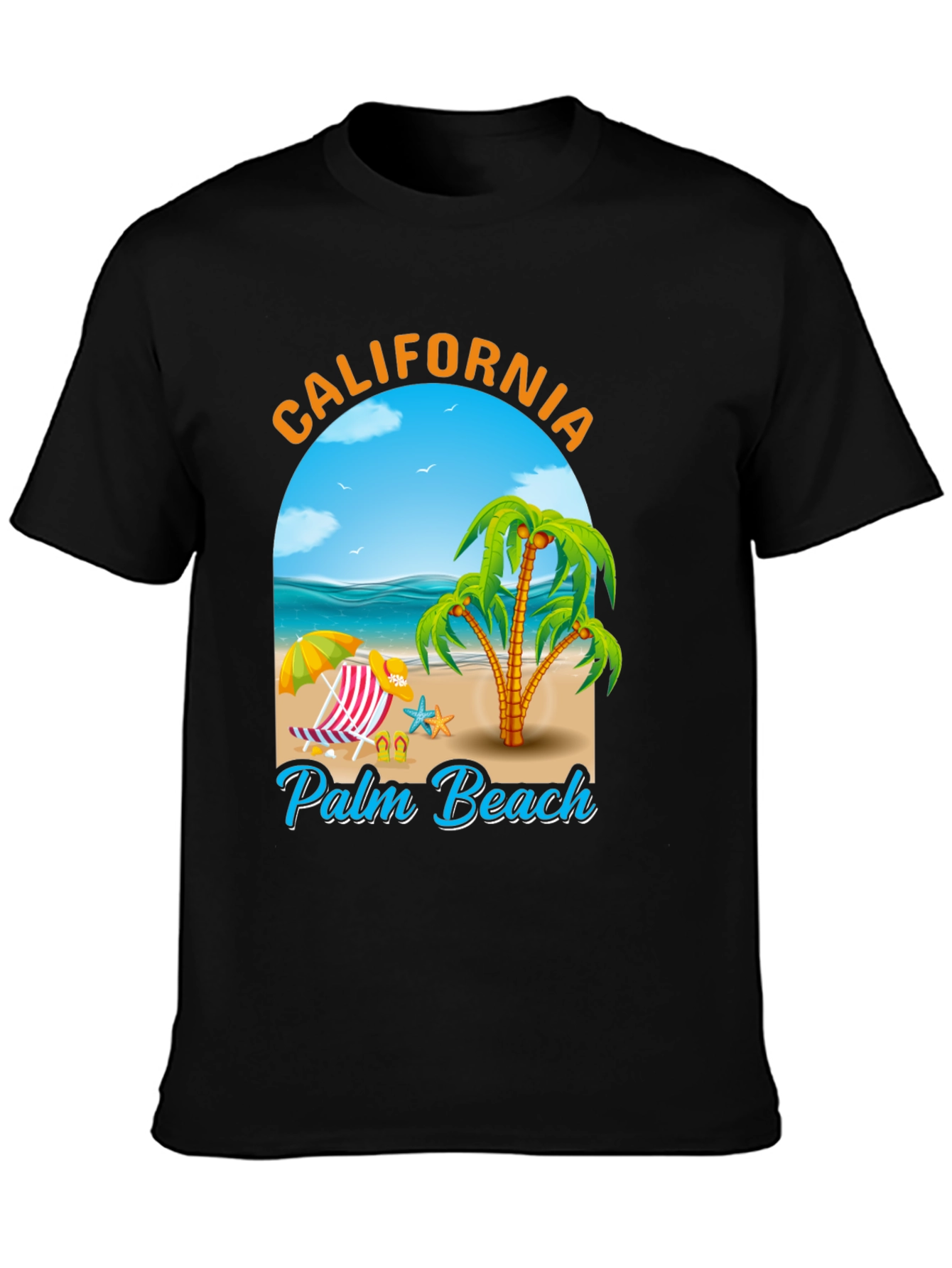 California Palm Beach Graphic T-Shirt