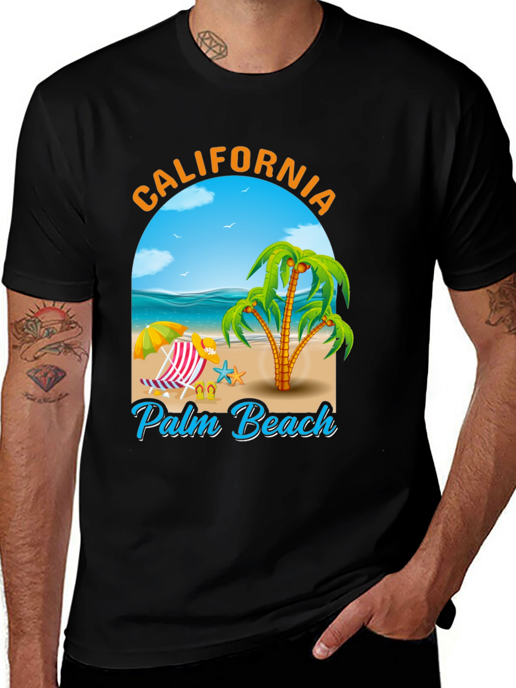 California Palm Beach Graphic T-Shirt